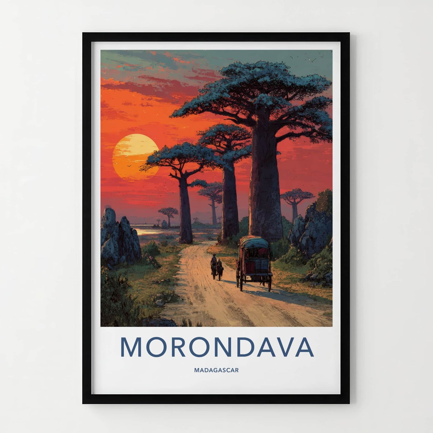Morondava Poster - Madagascar Baobab Sunset Gallery Art