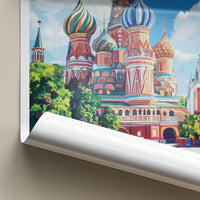 Moscow Poster - Russia Travel Art - Colorful Cathedral Domes Home Decor