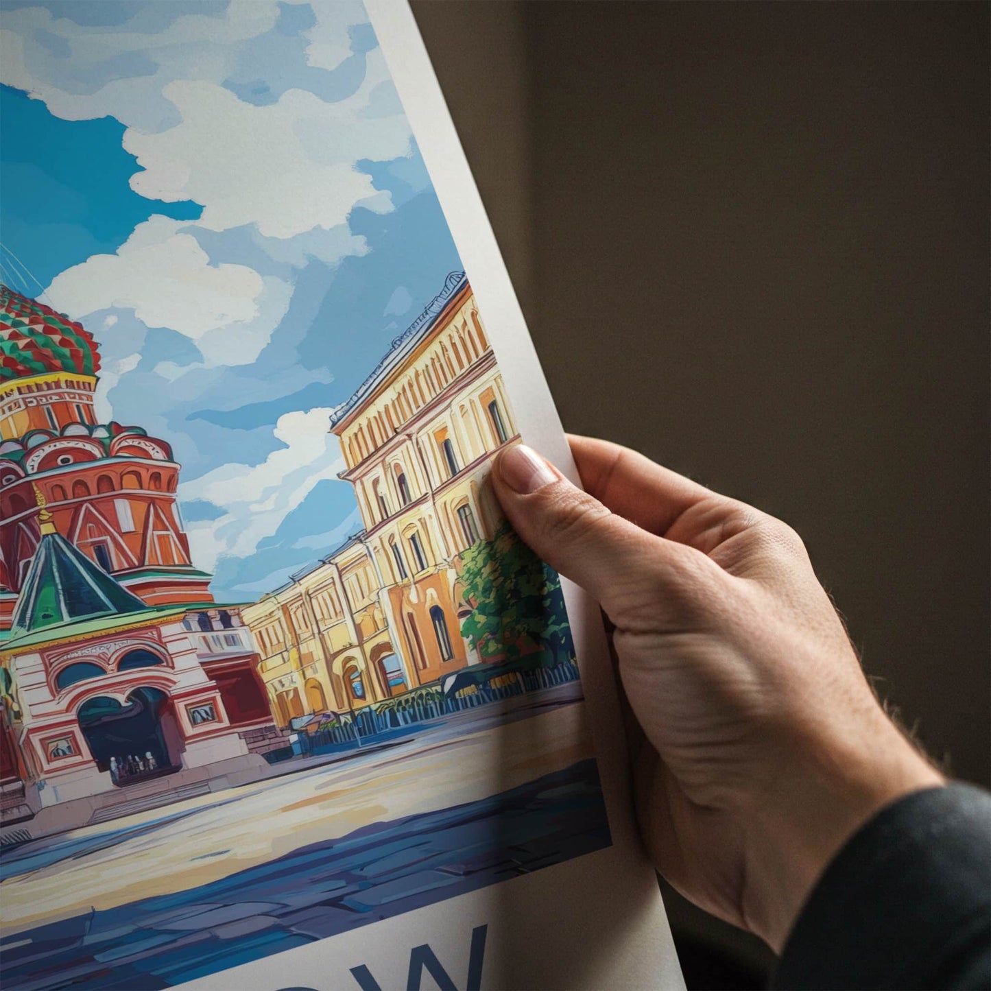 Moscow Poster - Russia Travel Art - Colorful Domes Cathedral Wall Decor