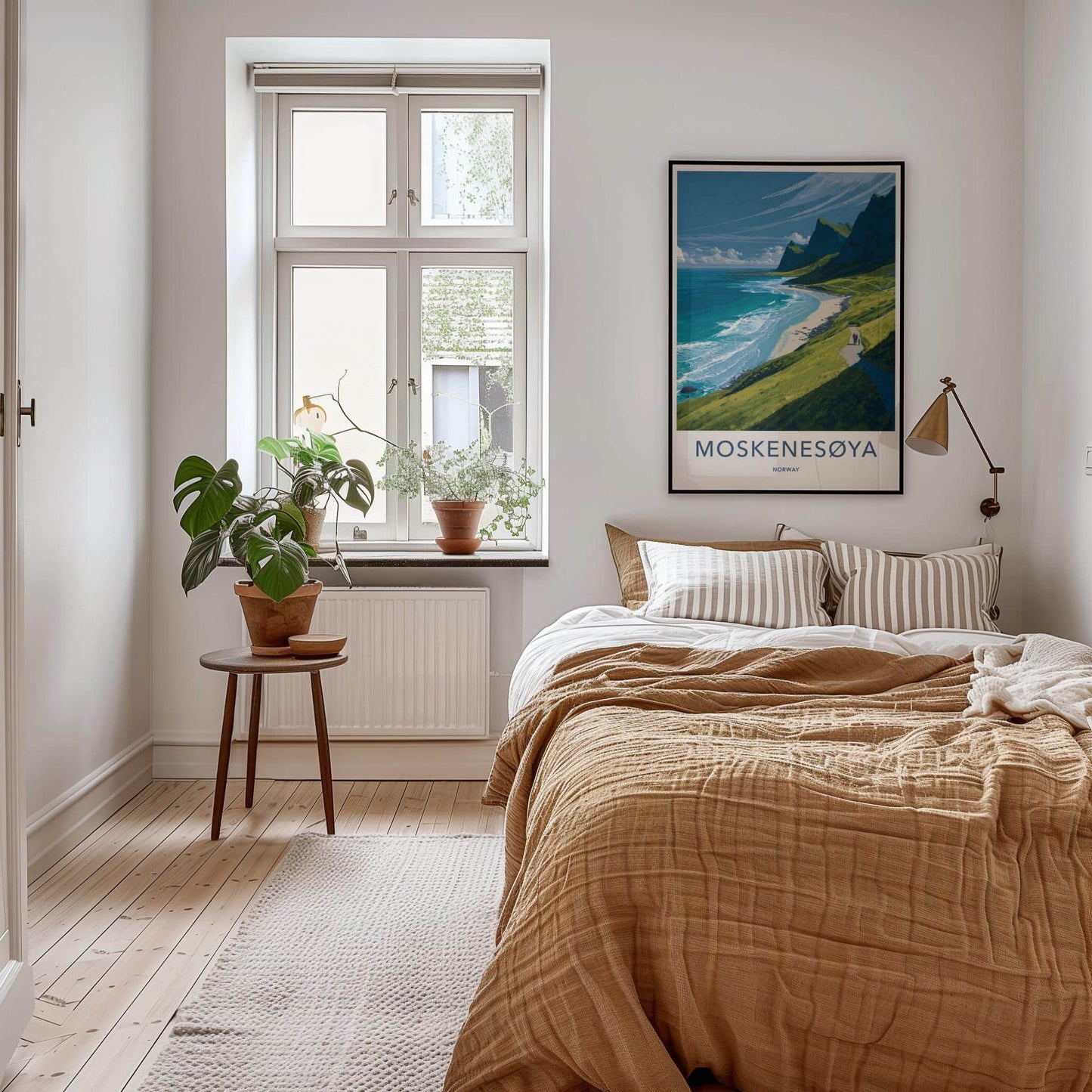 Moskenesoya Poster - Norway Travel Art - Coastal Mountain Trail Wall Decor