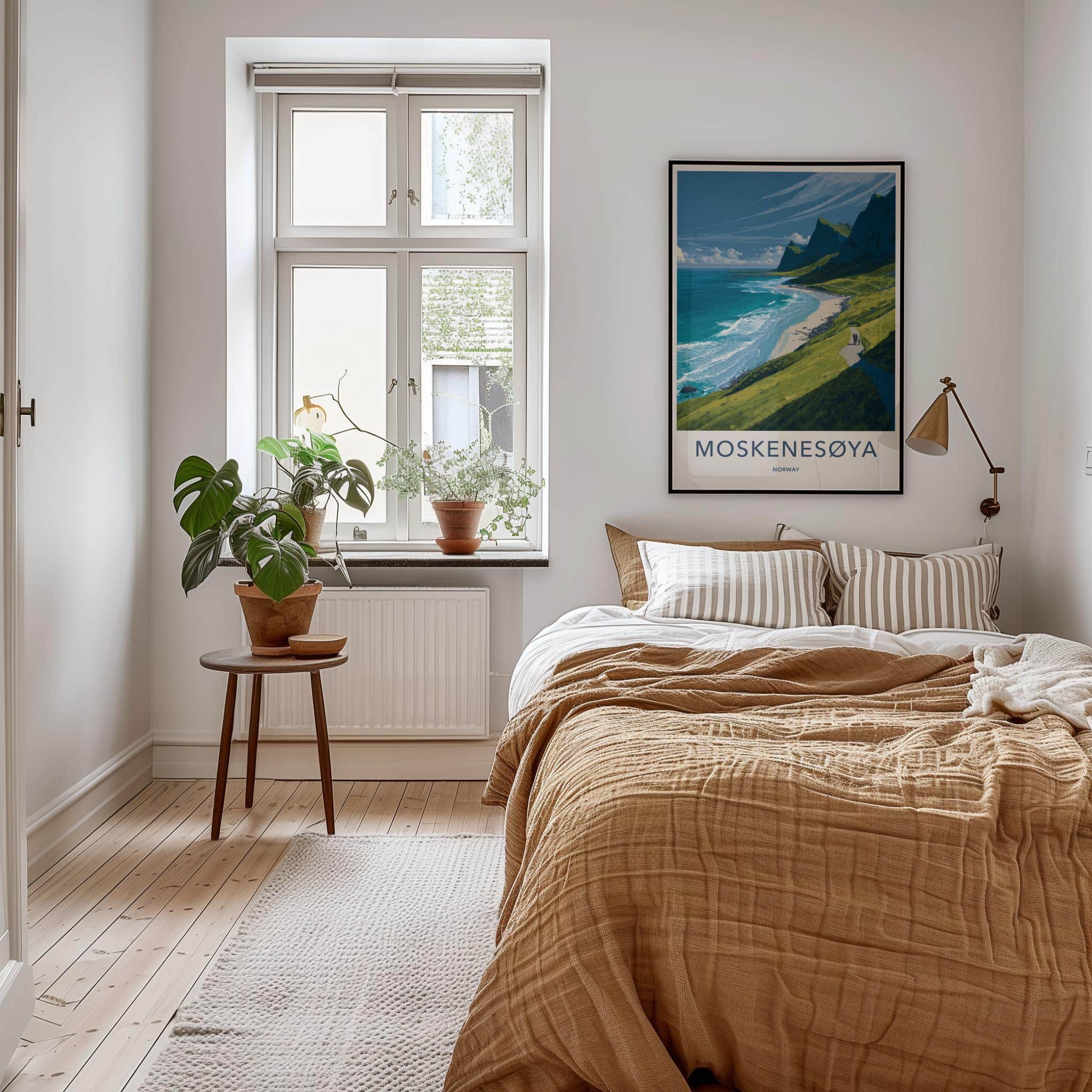 Moskenesoya Poster - Norway Travel Art - Coastal Mountain Trail Wall Decor