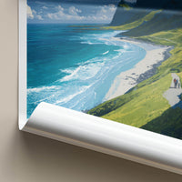 Moskenesoya Poster - Norway Travel Art - Coastal Mountain Trail Wall Decor