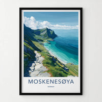 Moskenesoya Poster - Norway Wall Art - Coastal Mountain Path Home Decor