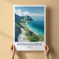 Moskenesoya Poster - Norway Wall Art - Coastal Mountain Path Home Decor