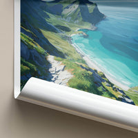 Moskenesoya Poster - Norway Wall Art - Coastal Mountain Path Home Decor