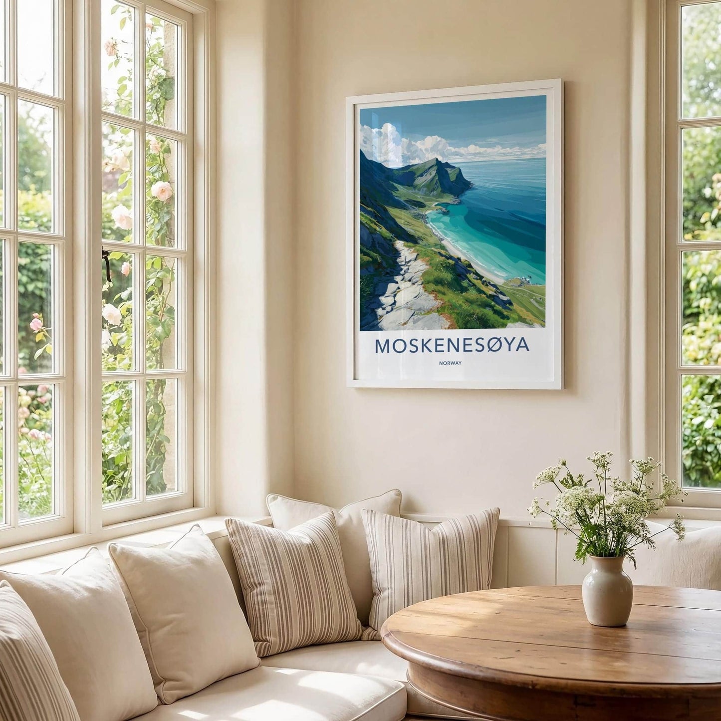 Moskenesoya Poster - Norway Wall Art - Coastal Mountain Path Home Decor
