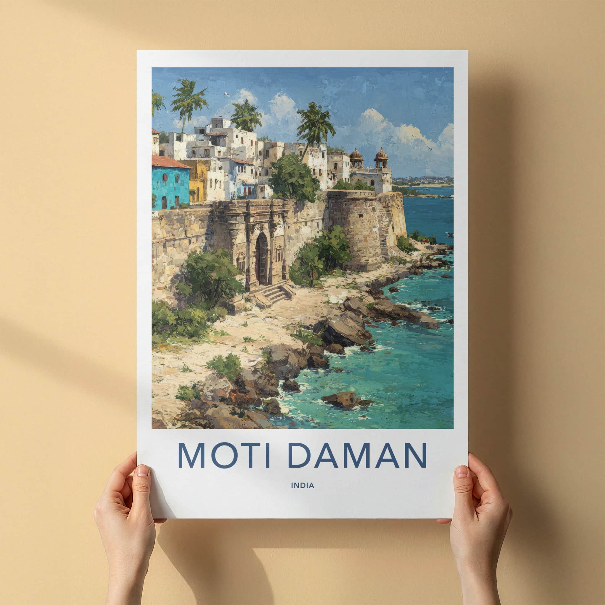 Moti Daman Poster - India Art Print - Fortified Coastline Gujarat Gallery Art