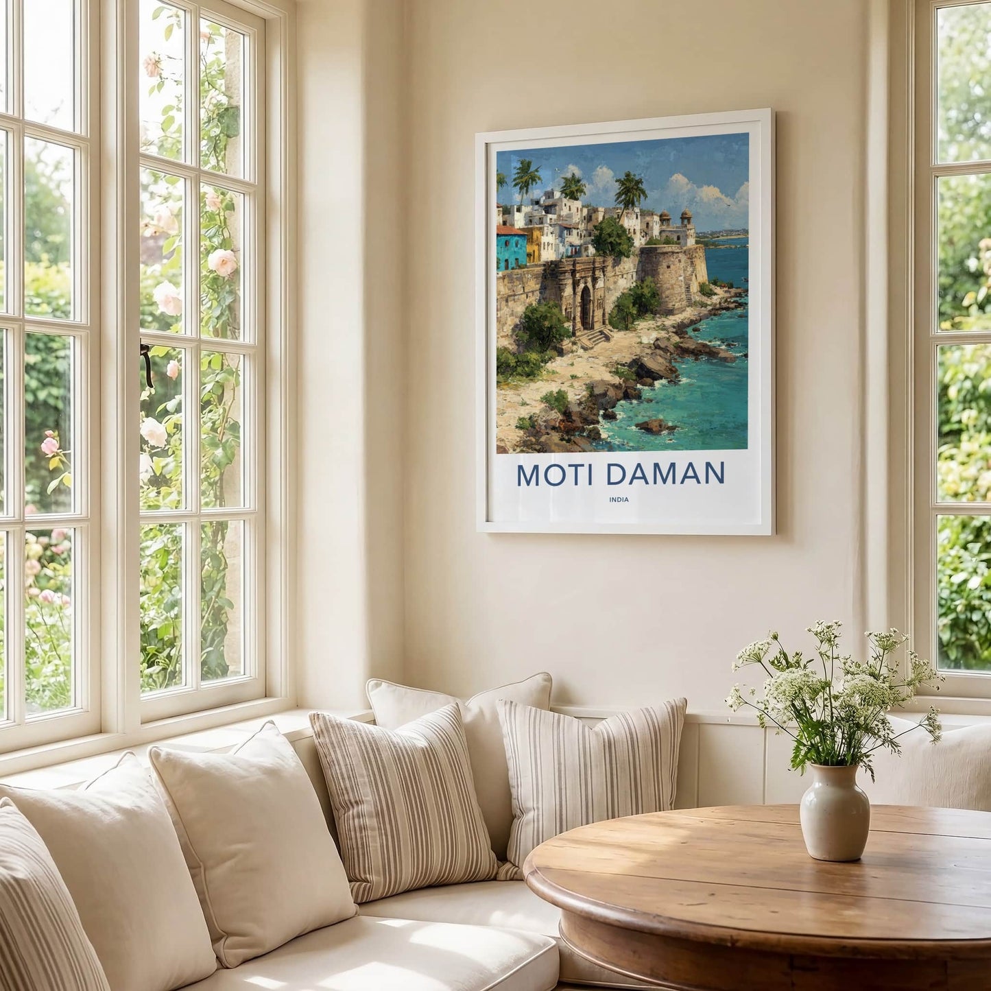 Moti Daman Poster - India Art Print - Fortified Coastline Gujarat Gallery Art