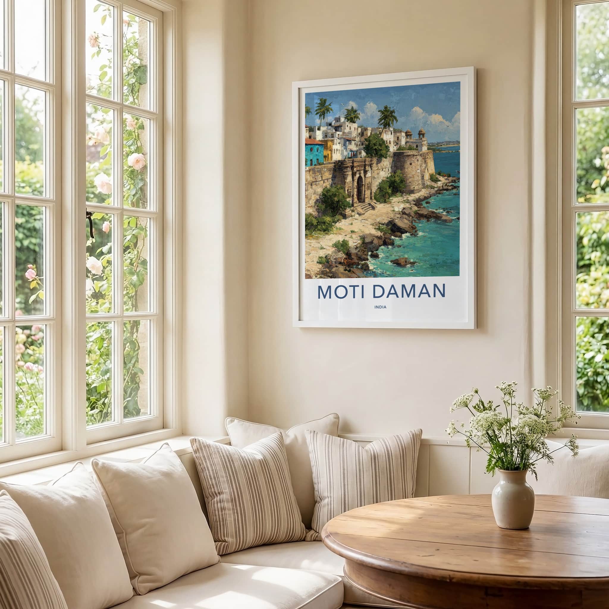 Moti Daman Poster - India Art Print - Fortified Coastline Gujarat Gallery Art
