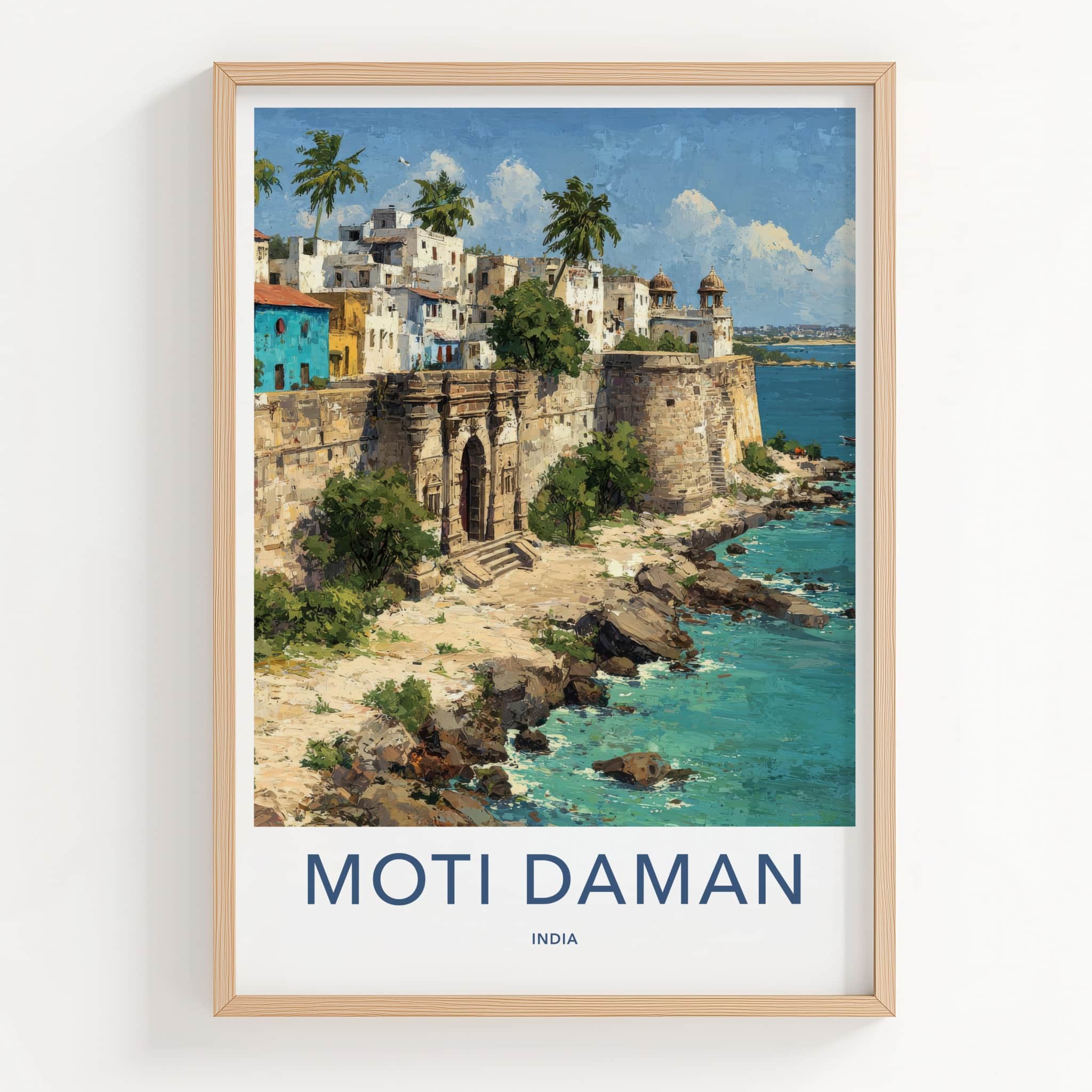 Moti Daman Poster - India Art Print - Fortified Coastline Gujarat Gallery Art