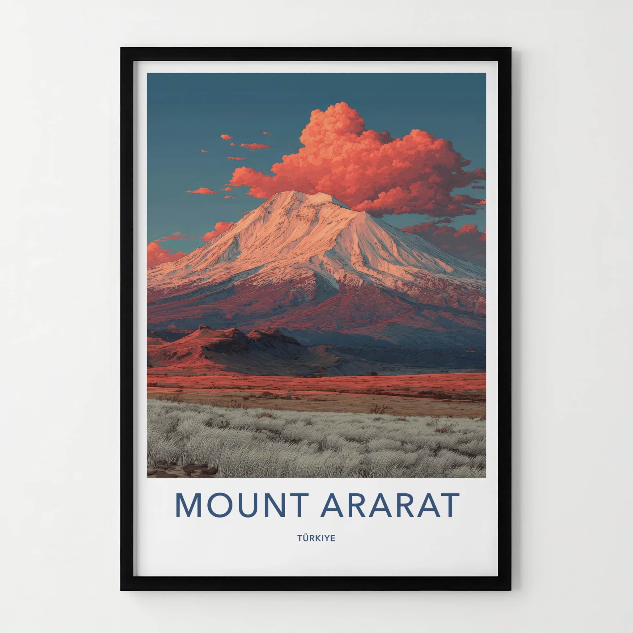 Mount Ararat Poster - Turkiye Art Print - Snowy Peak Clouds Gallery Art