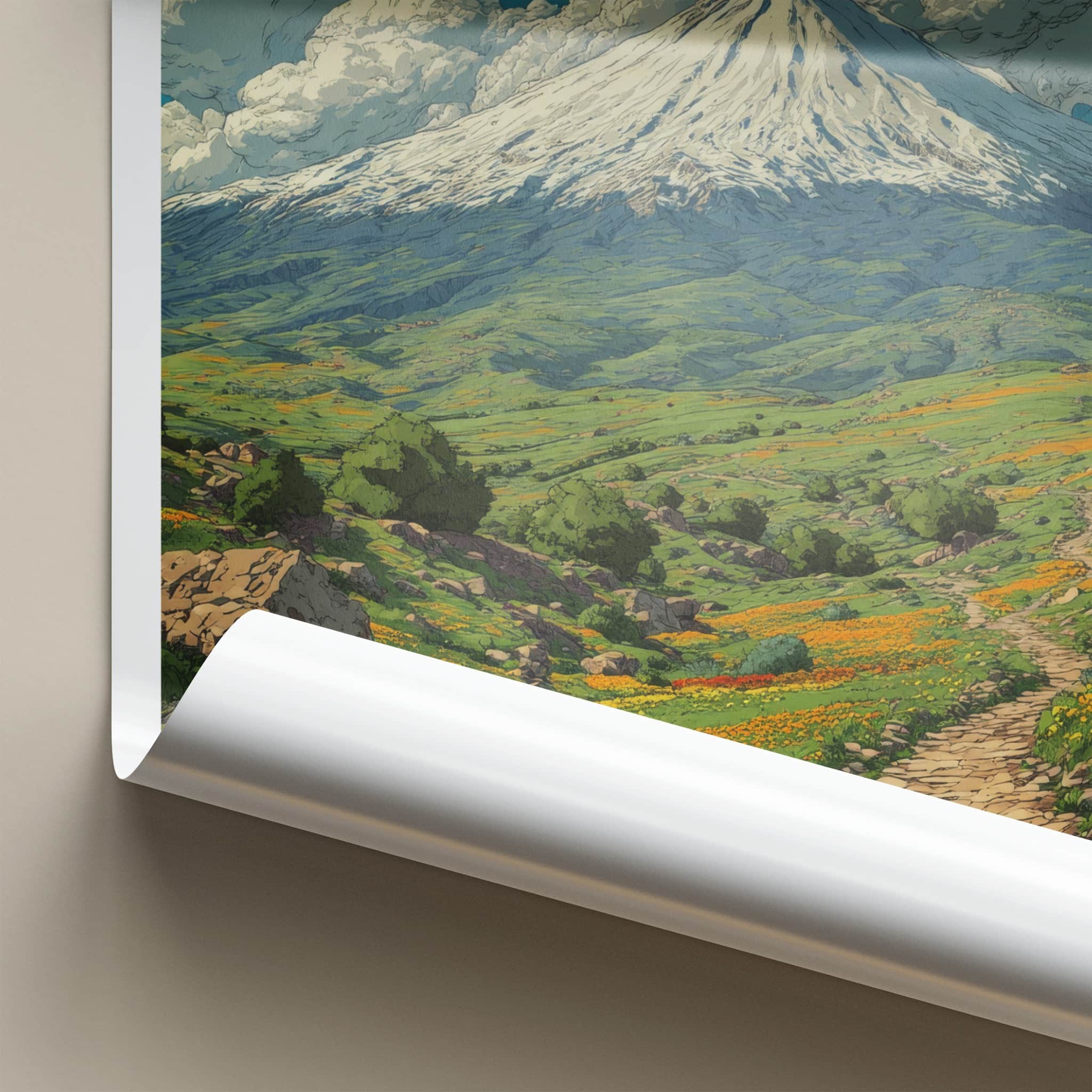 Mount Ararat Poster - Turkiye Art Print - Snowy Peak Path Home Decor