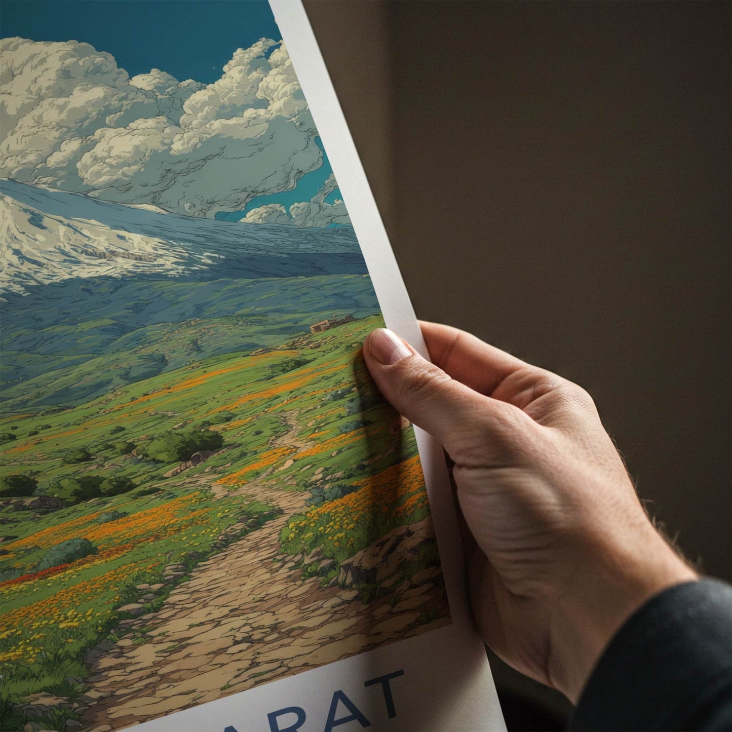 Mount Ararat Poster - Turkiye Art Print - Snowy Peak Path Home Decor
