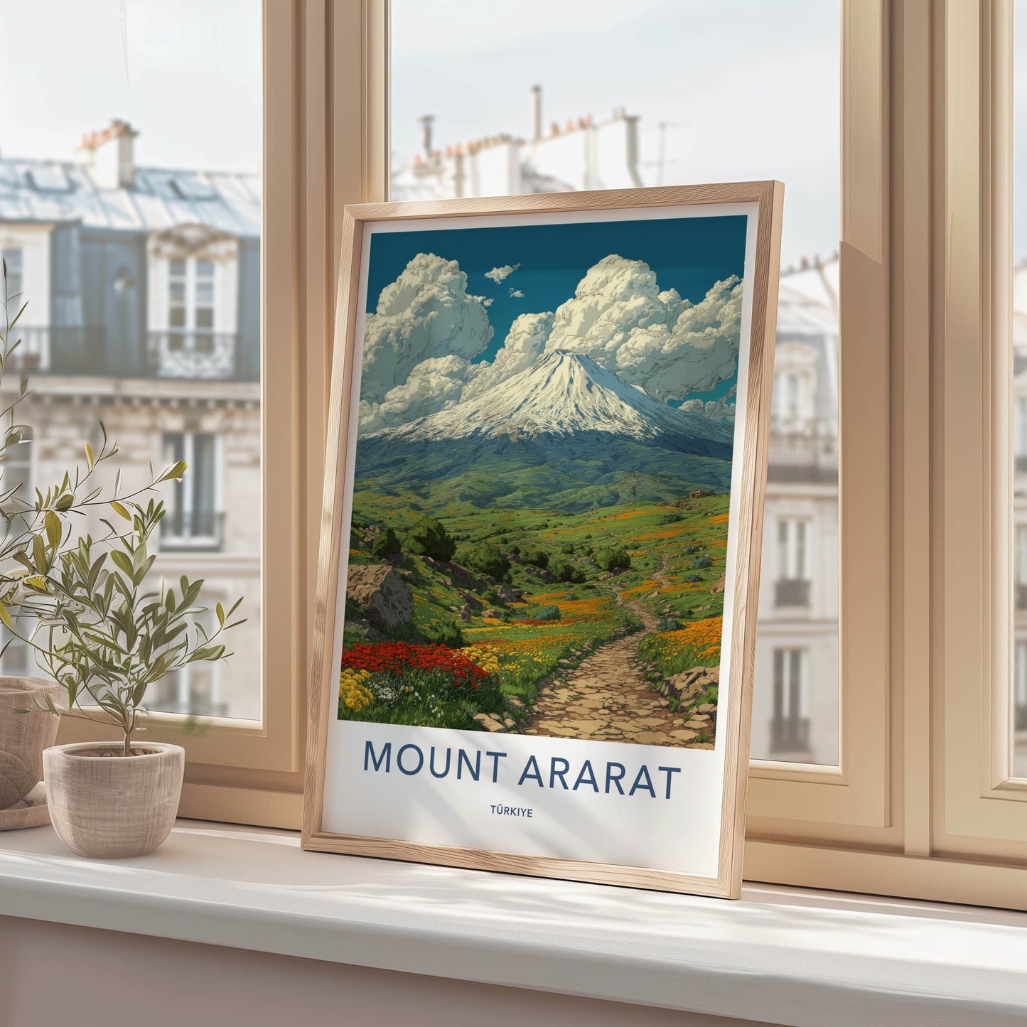 Mount Ararat Poster - Turkiye Art Print - Snowy Peak Path Home Decor