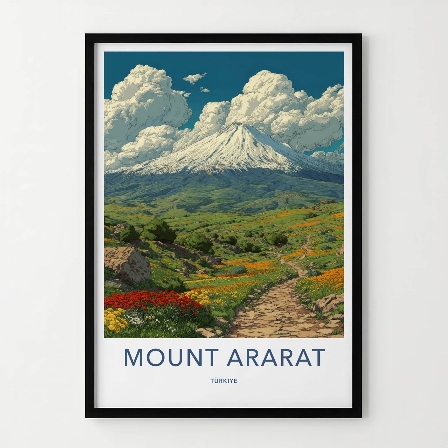 Mount Ararat Poster - Turkiye Art Print - Snowy Peak Path Home Decor