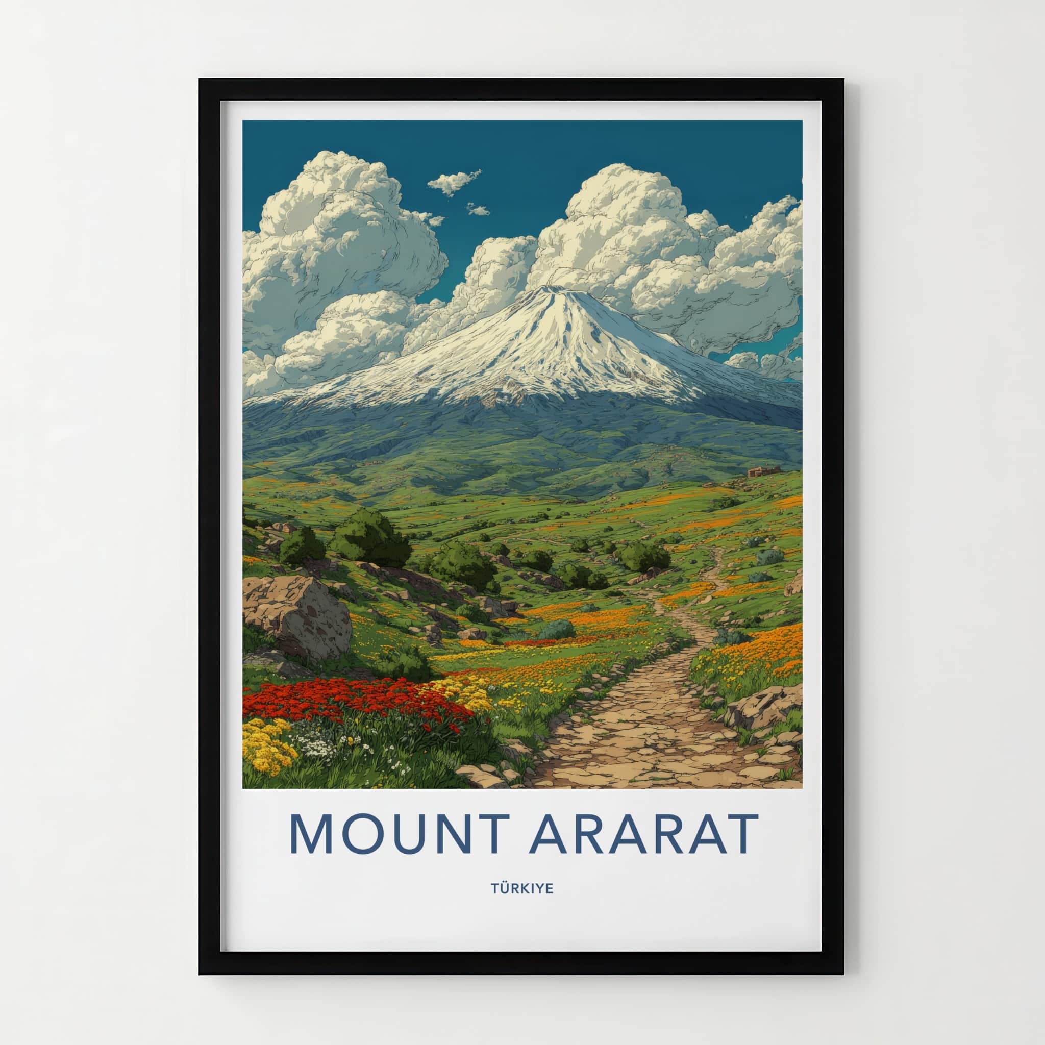 Mount Ararat Poster - Turkiye Art Print - Snowy Peak Path Home Decor