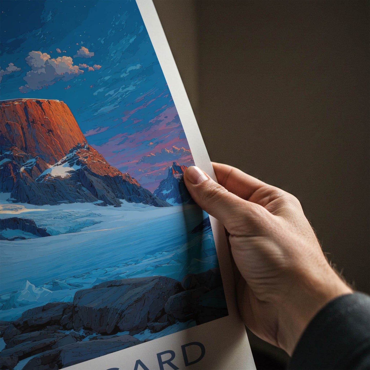 Mount Asgard Poster - Canada Travel Art - Snowy Mountain Peaks Home Decor