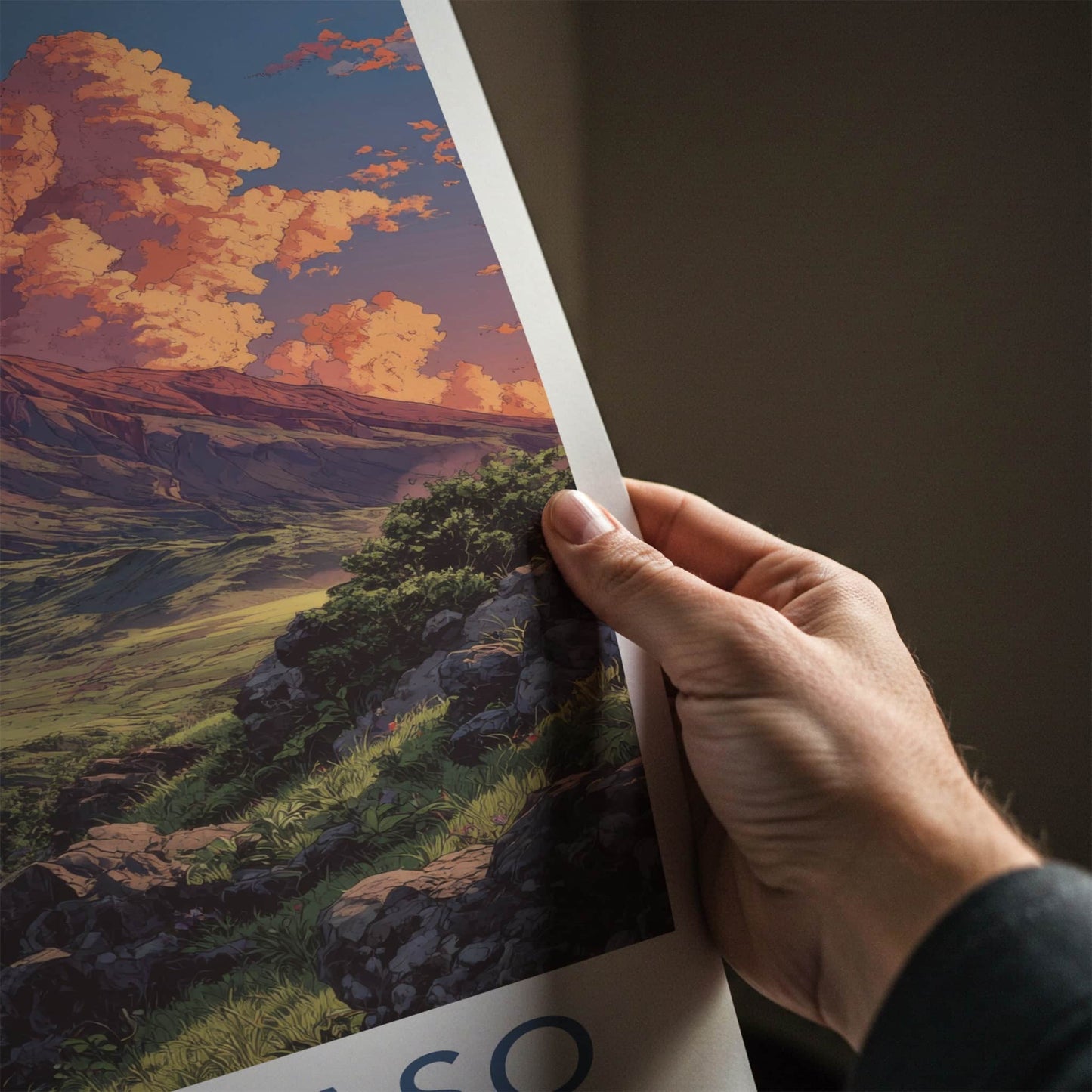 Mount Aso Poster - Japan Travel Art - Cloudy Mountain Sunset Home Decor