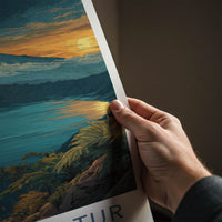 Mount Batur Poster Indonesia Crater Lake Sky Travel Print