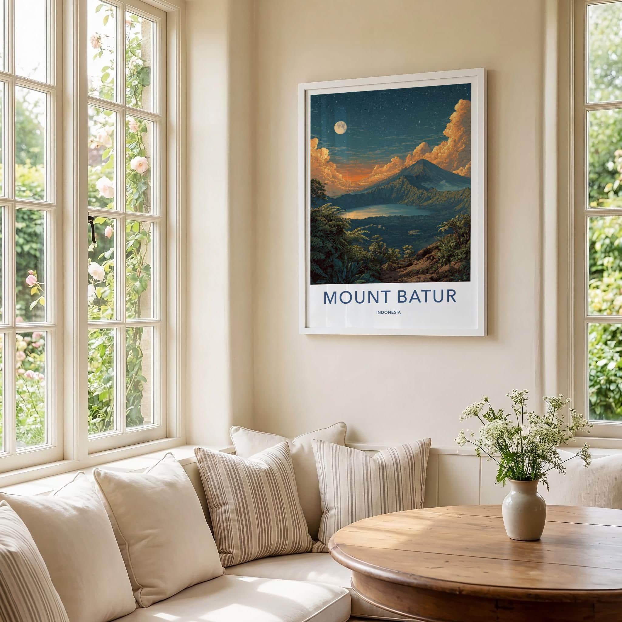 Mount Batur Poster - Indonesia Fine Art - Volcanic Crater Night Gallery Art