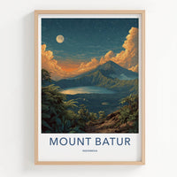 Mount Batur Poster - Indonesia Fine Art - Volcanic Crater Night Gallery Art