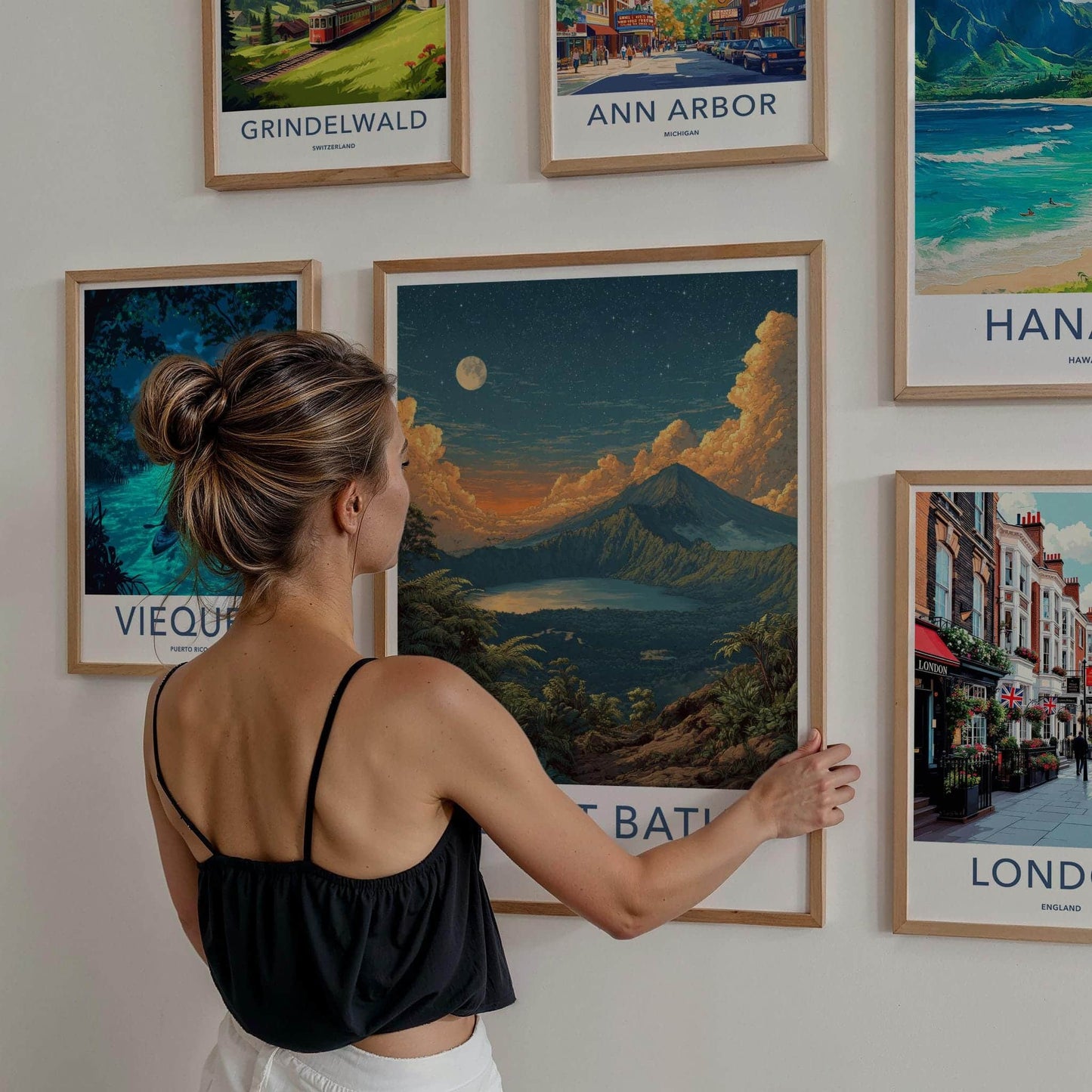 Mount Batur Poster - Indonesia Fine Art - Volcanic Crater Night Gallery Art