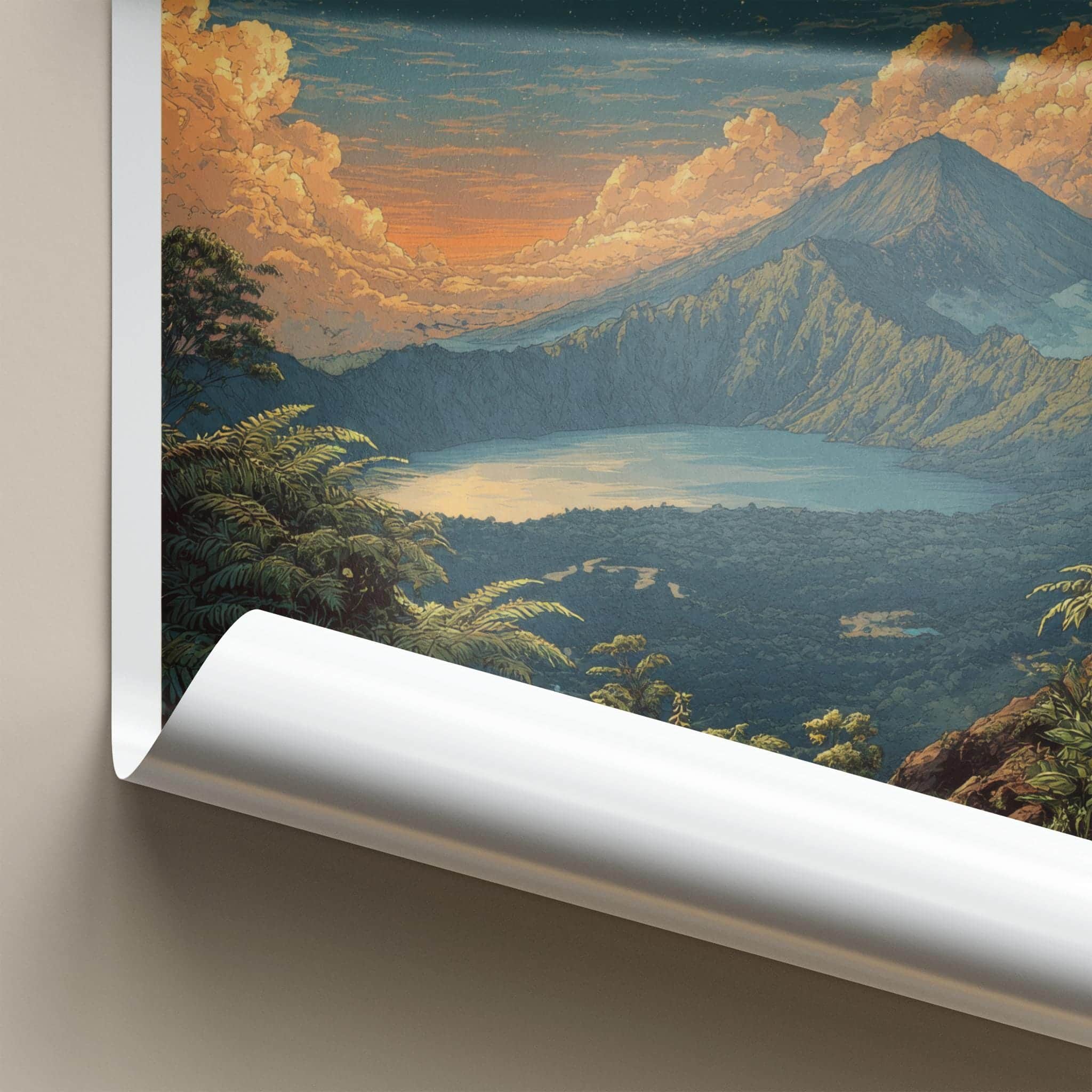 Mount Batur Poster - Indonesia Fine Art - Volcanic Crater Night Gallery Art