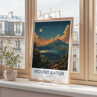 Mount Batur Poster - Indonesia Fine Art - Volcanic Crater Night Gallery Art