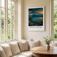 Mount Batur Poster - Indonesia Volcanic Lake Forest Wall Art