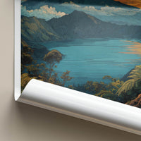 Mount Batur Poster - Indonesia Volcanic Lake Forest Wall Art