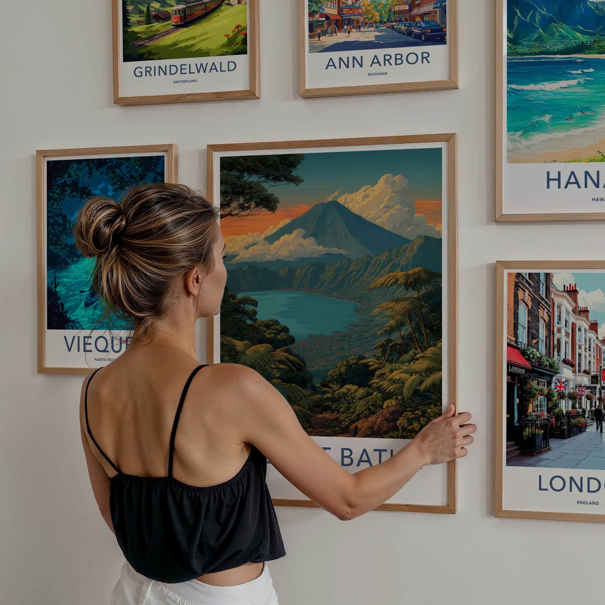 Mount Batur Poster - Indonesia Volcanic Lake Home Decor