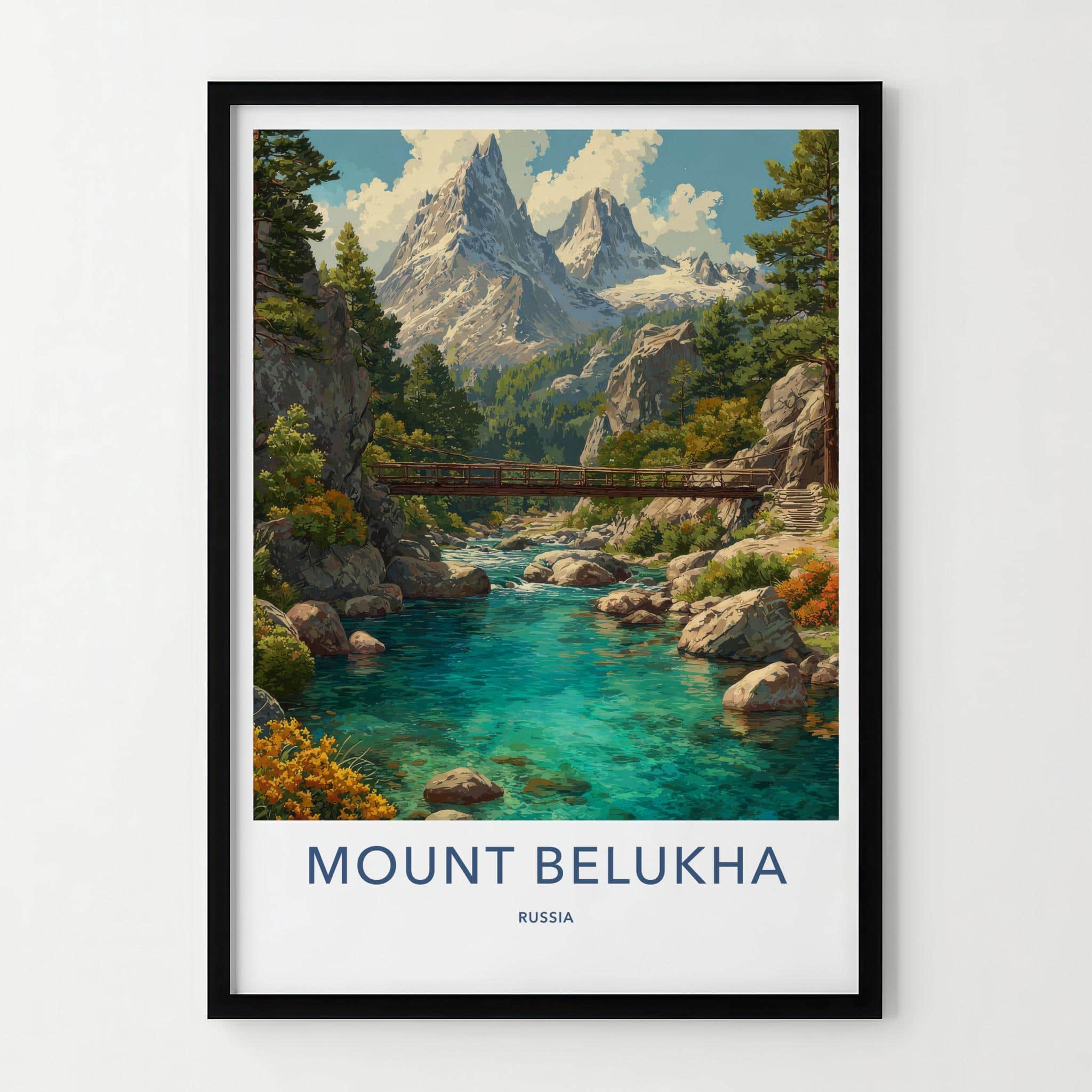 Mount Belukha Poster - Russia Framed Print - Crystal River Bridge Framed Decor