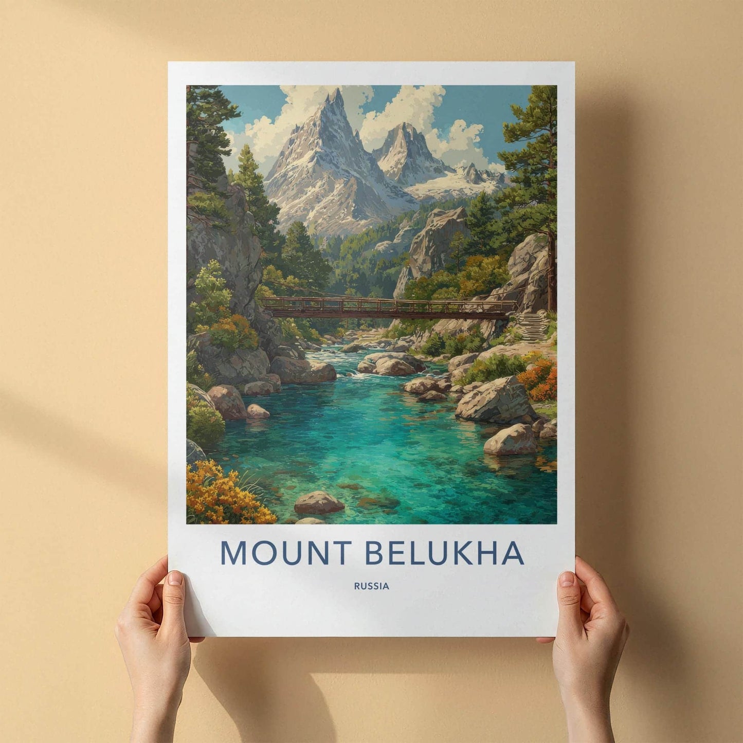 Mount Belukha Poster - Russia Framed Print - Crystal River Bridge Framed Decor