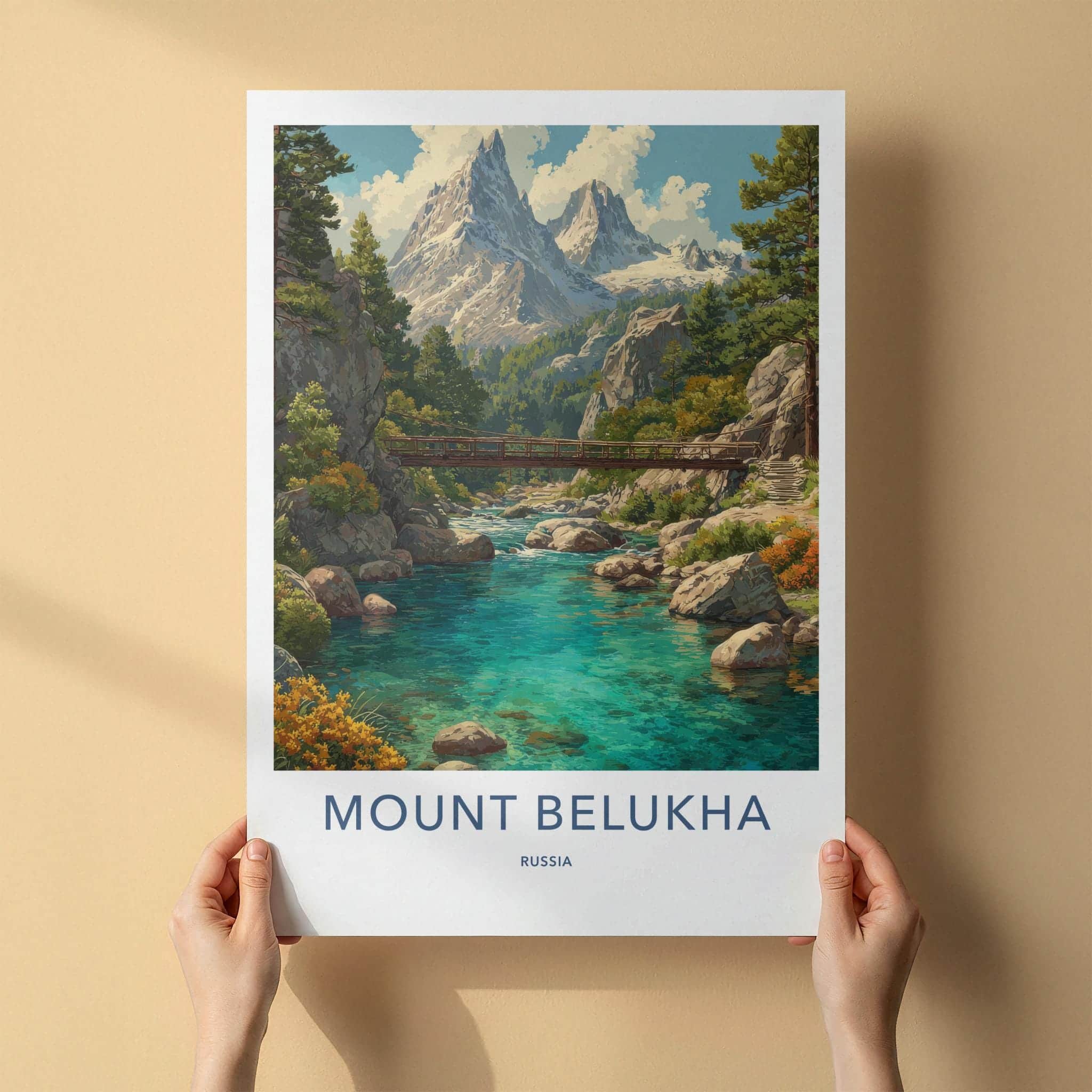 Mount Belukha Poster - Russia Framed Print - Crystal River Bridge Framed Decor