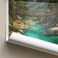 Mount Belukha Poster - Russia Travel Art - Alpine River Bridge Home Decor