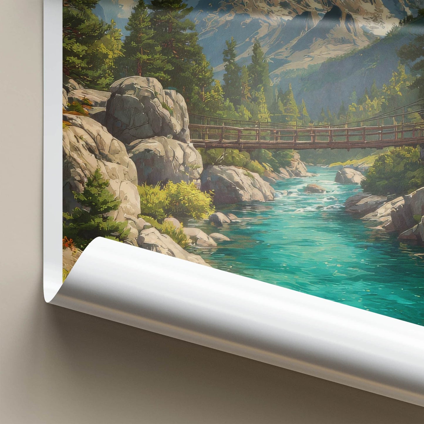 Mount Belukha Poster - Russia Travel Art - River Bridge Gallery Art
