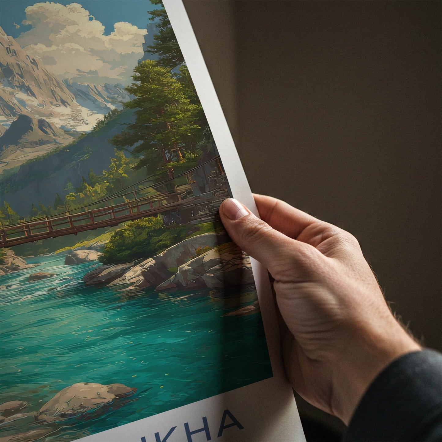 Mount Belukha Poster - Russia Travel Art - River Bridge Gallery Art