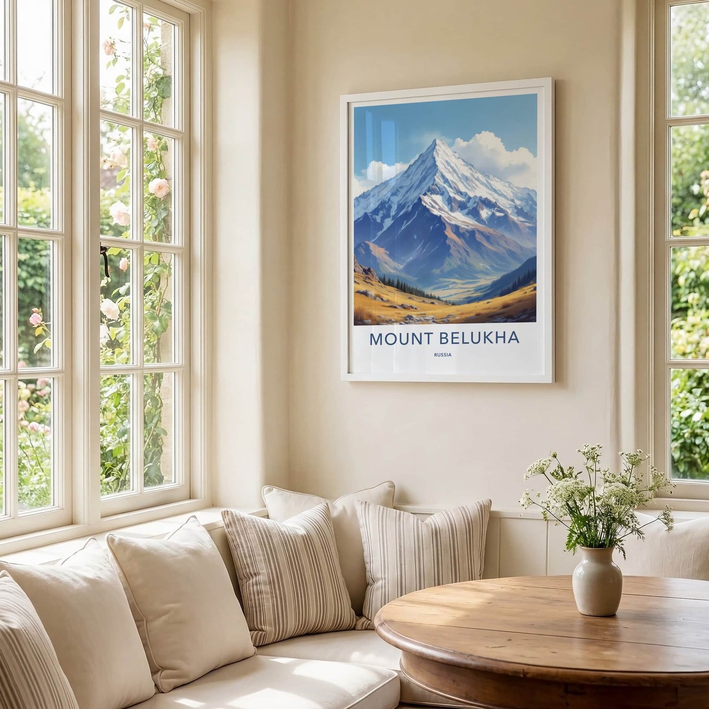 Mount Belukha Poster - Russia Wall Art - Majestic Snowy Peak Home Decor