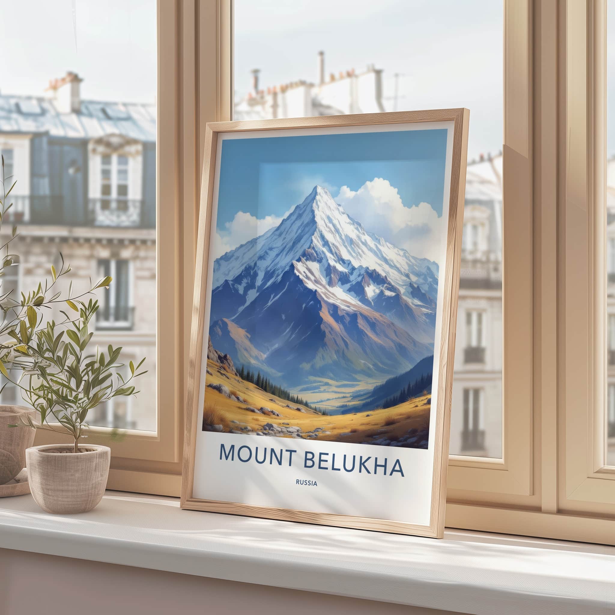 Mount Belukha Poster - Russia Wall Art - Majestic Snowy Peak Home Decor