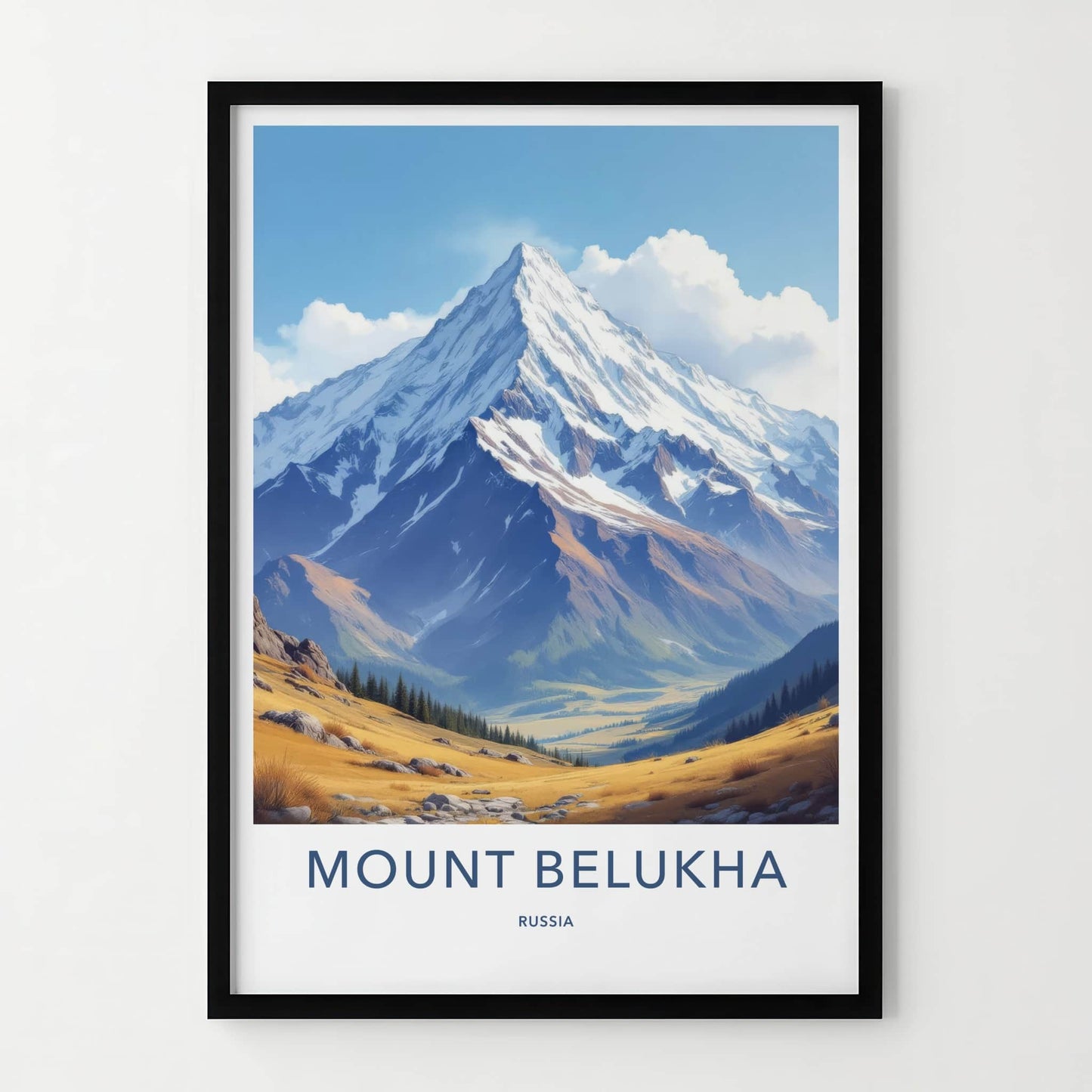 Mount Belukha Poster - Russia Wall Art - Majestic Snowy Peak Home Decor