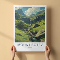 Mount Botev Poster - Bulgaria Travel Art - Lush Green Waterfall Home Decor