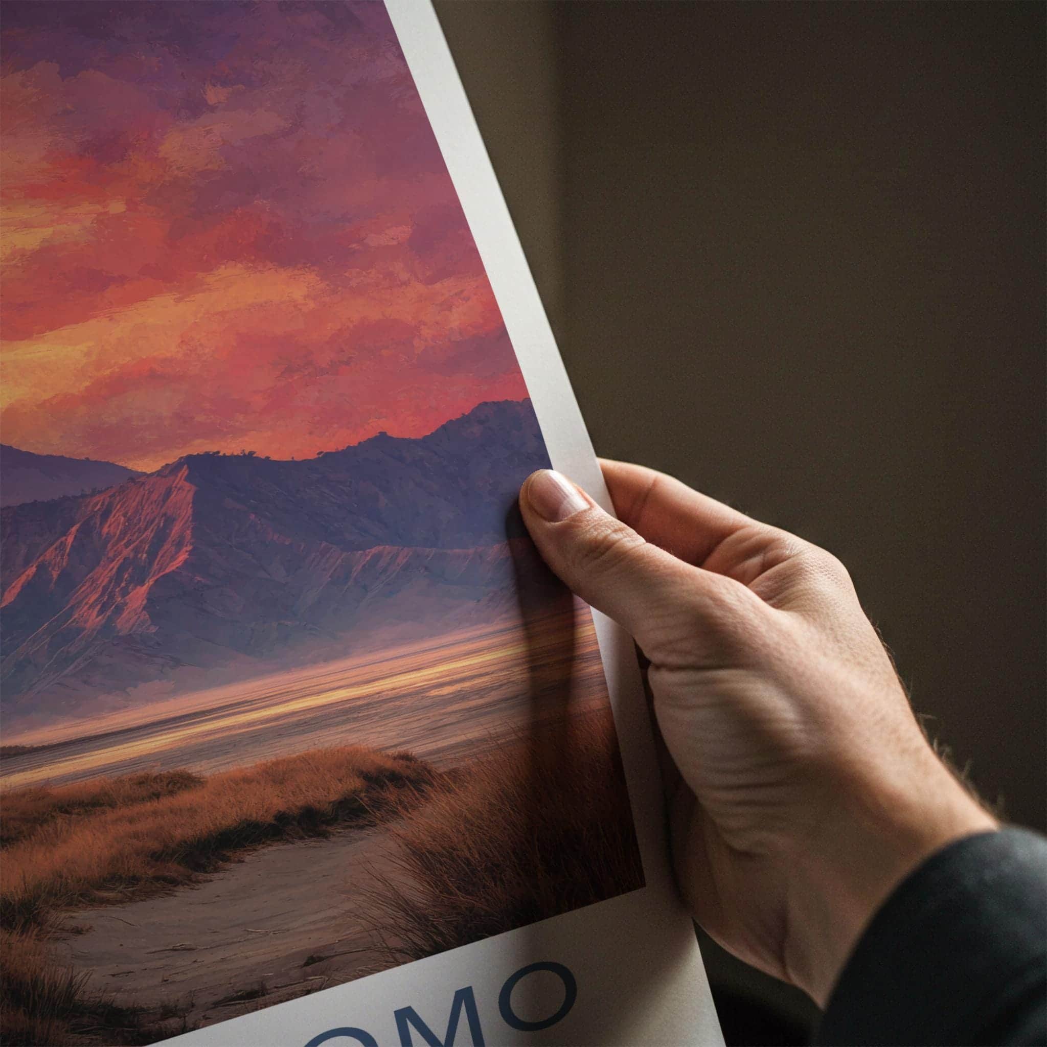 Mount Bromo Poster - Indonesia Travel Art - Fiery Sunset Volcano Home Decor