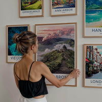 Mount Bromo Poster - Indonesia Travel Art - Smoking Volcano Temple Home Decor