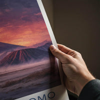 Mount Bromo Poster - Indonesia Travel Art - Volcanic Sunset Vista Home Decor