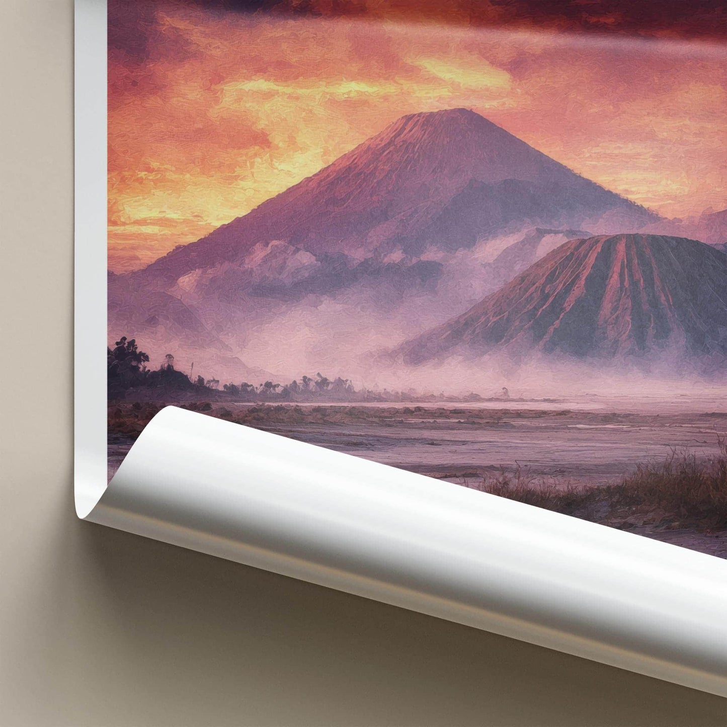 Mount Bromo Poster - Indonesia Travel Art - Volcanic Sunset Vista Home Decor