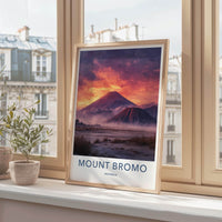 Mount Bromo Poster - Indonesia Travel Art - Volcanic Sunset Vista Home Decor