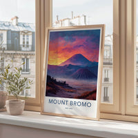 Mount Bromo Poster - Indonesia Travel Print - Colorful Volcanic Landscape Gallery Art
