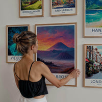 Mount Bromo Poster - Indonesia Travel Print - Colorful Volcanic Landscape Gallery Art