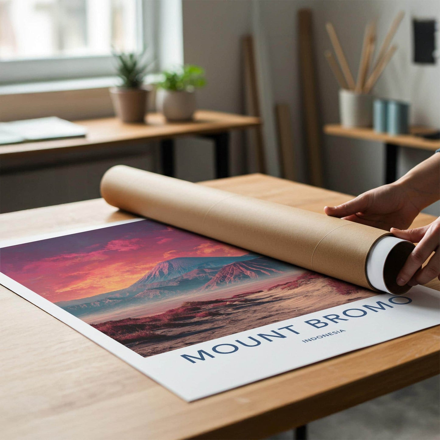 Mount Bromo Poster - Indonesia Wall Art - Vivid Mountain Scene Gift