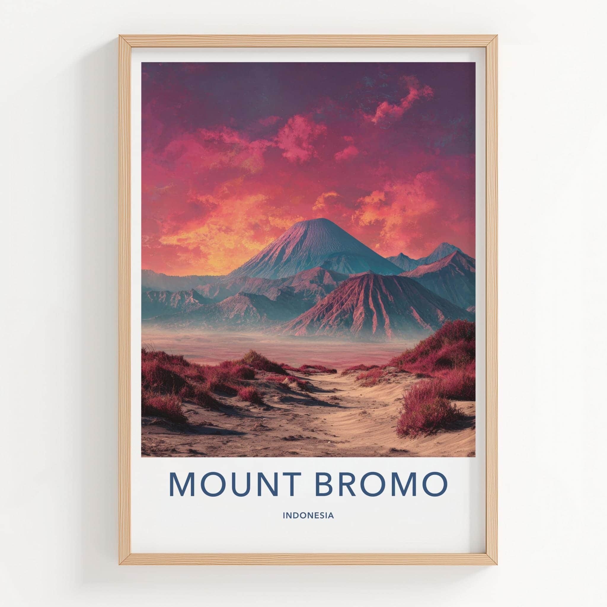 Mount Bromo Poster - Indonesia Wall Art - Vivid Mountain Scene Gift